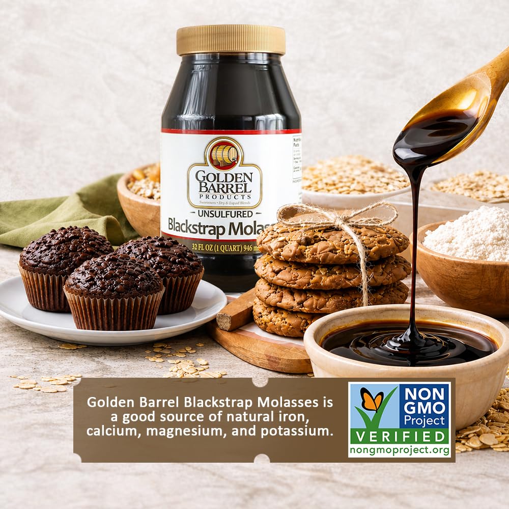 Amazon.com : Golden Barrel Unsulfured Blackstrap Molasses, 32 oz