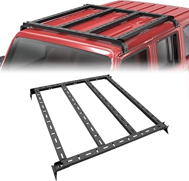 Roof Rack for Jeep Wrangler Hardtop Cargo Basket Rack Compatiable with 4 Door Jeep Wrangler JK JL JT Gladiator 2007-2023
