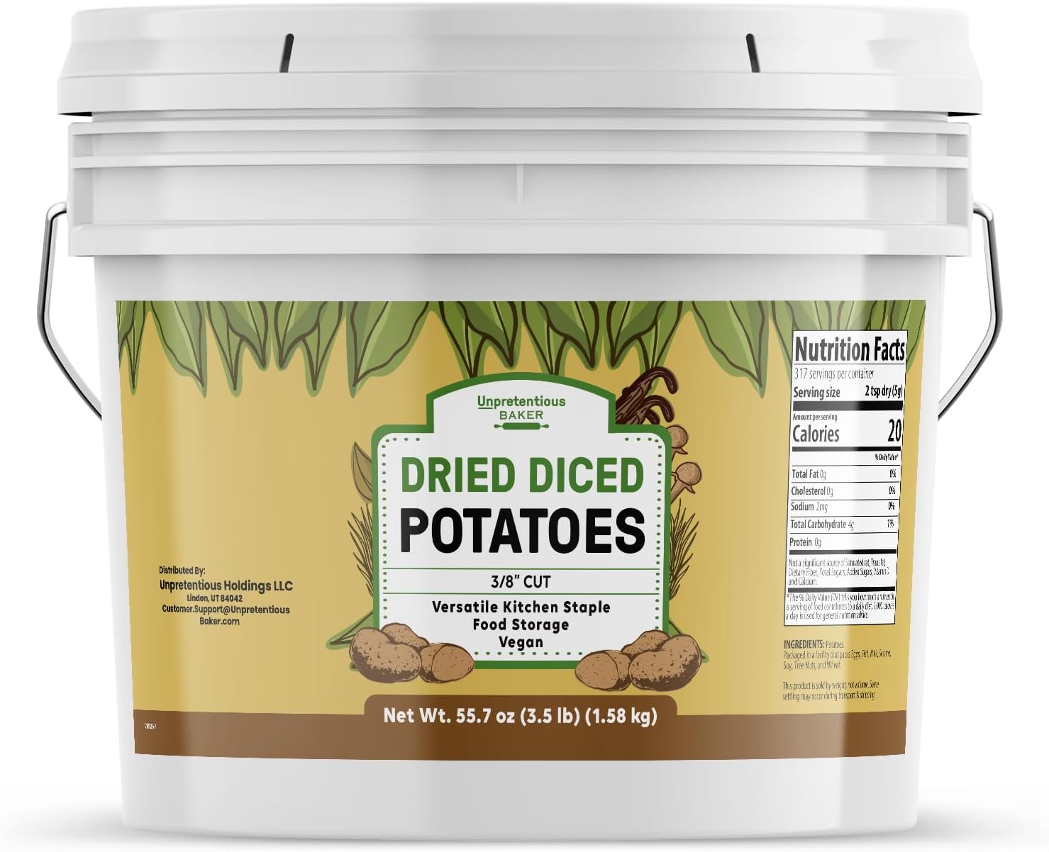 Dried Diced Potatoes, 1 Gallon, Soups, Stews, Food Storage Potatoes (56 Ounce)