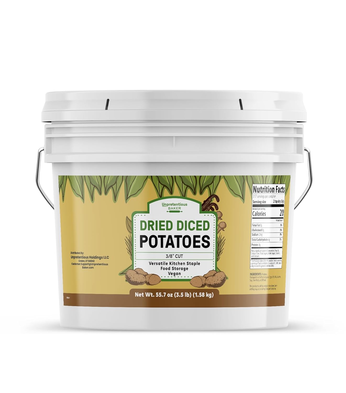 Unpretentious Dried Diced Potatoes, 1 Gallon, Soups, Stews, Food Storage Potatoes (56 Ounce)
