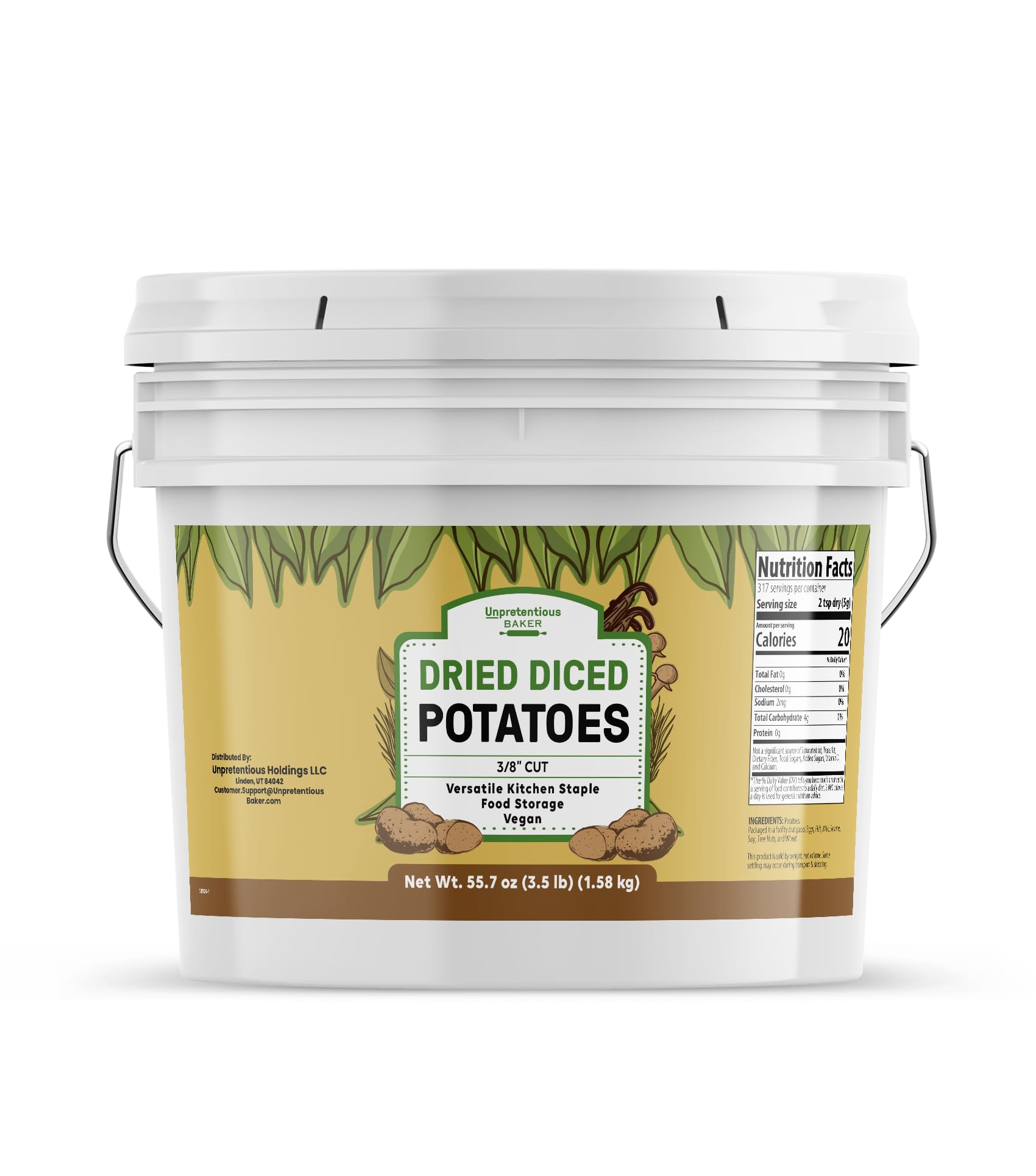 Unpretentious Dried Diced Potatoes, 1 Gallon, Soups, Stews, Food Storage Potatoes (56 Ounce)