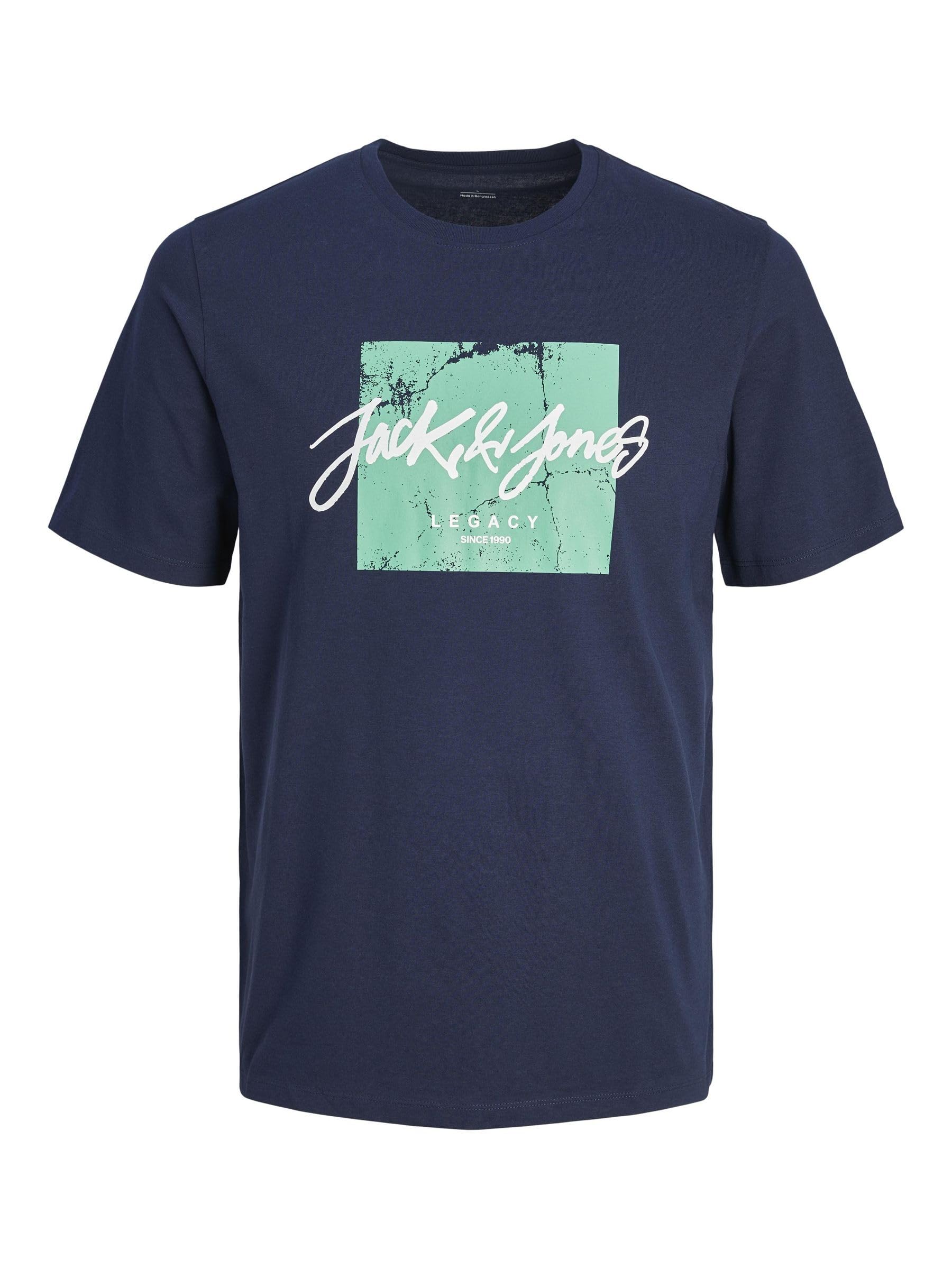 JACK & JONES Male T-Shirt Plus Size Logo T-Shirt, Blazer navy, XXL