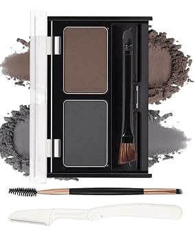 Eyebrow Powder Makeup Kit,Grey Dark Brown Eye Brow Tinted Powder for Women