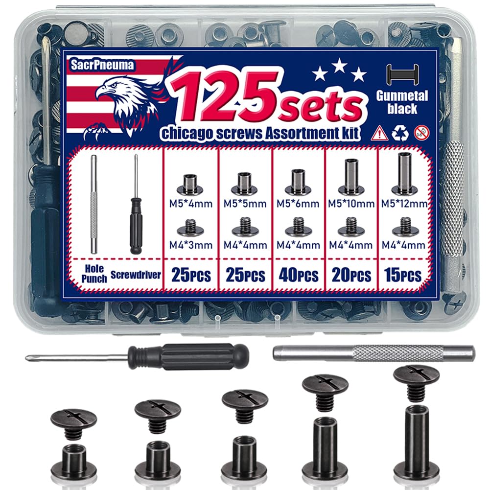 Chicago Screws for Leather - 135 Sets -21 Chicago Screws for Leather - 135 Sets -21