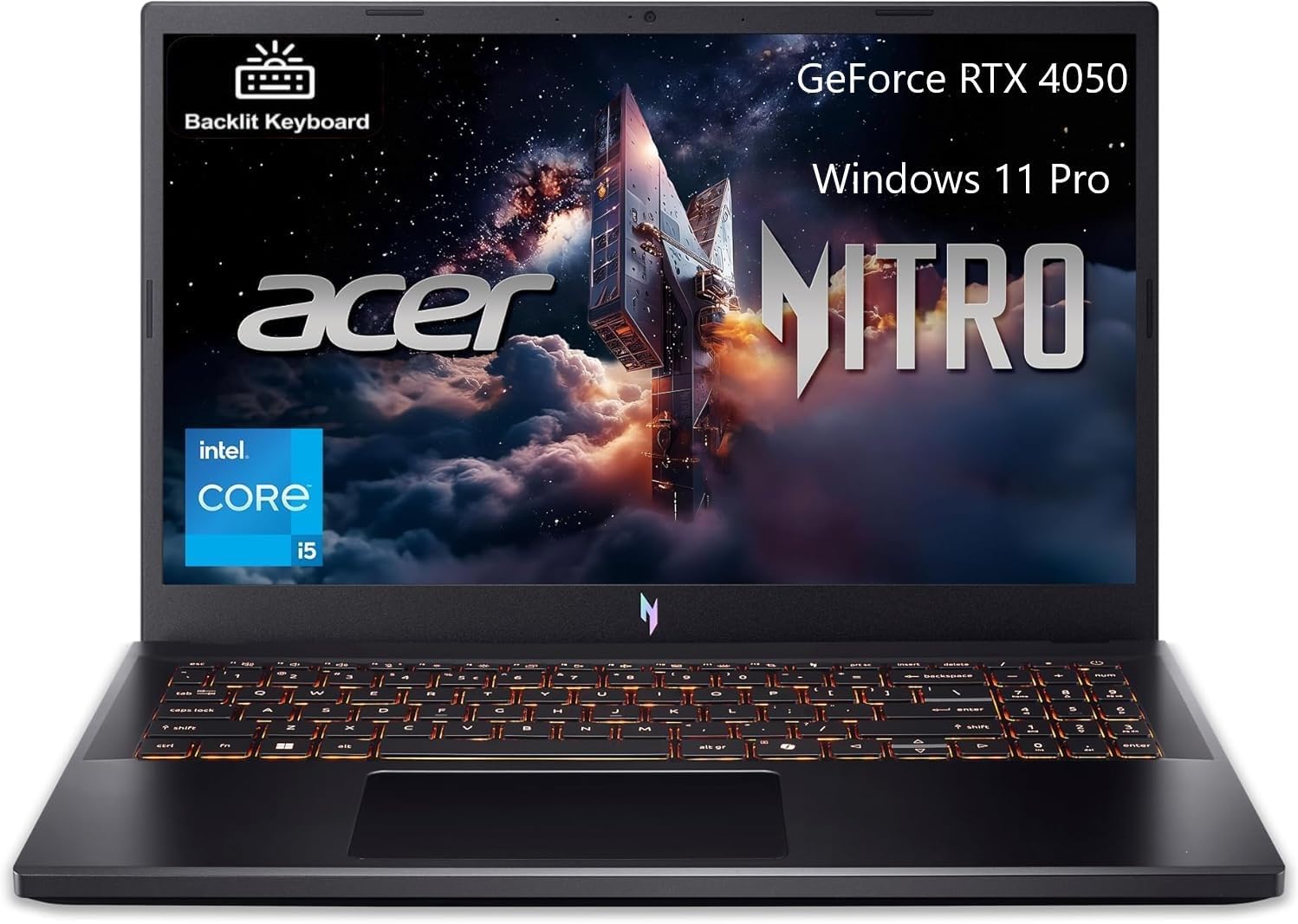 acer Nitro V 15.6" FHD IPS 165Hz Gaming Laptop, Intel Core i5-13420H, GeForce RTX 4050, 16GB RAM 1TB SSD, Webcam, Wi-Fi, Backlit Keyboard, 128gb 9H Docking Station, Windows 11 Pro, Black