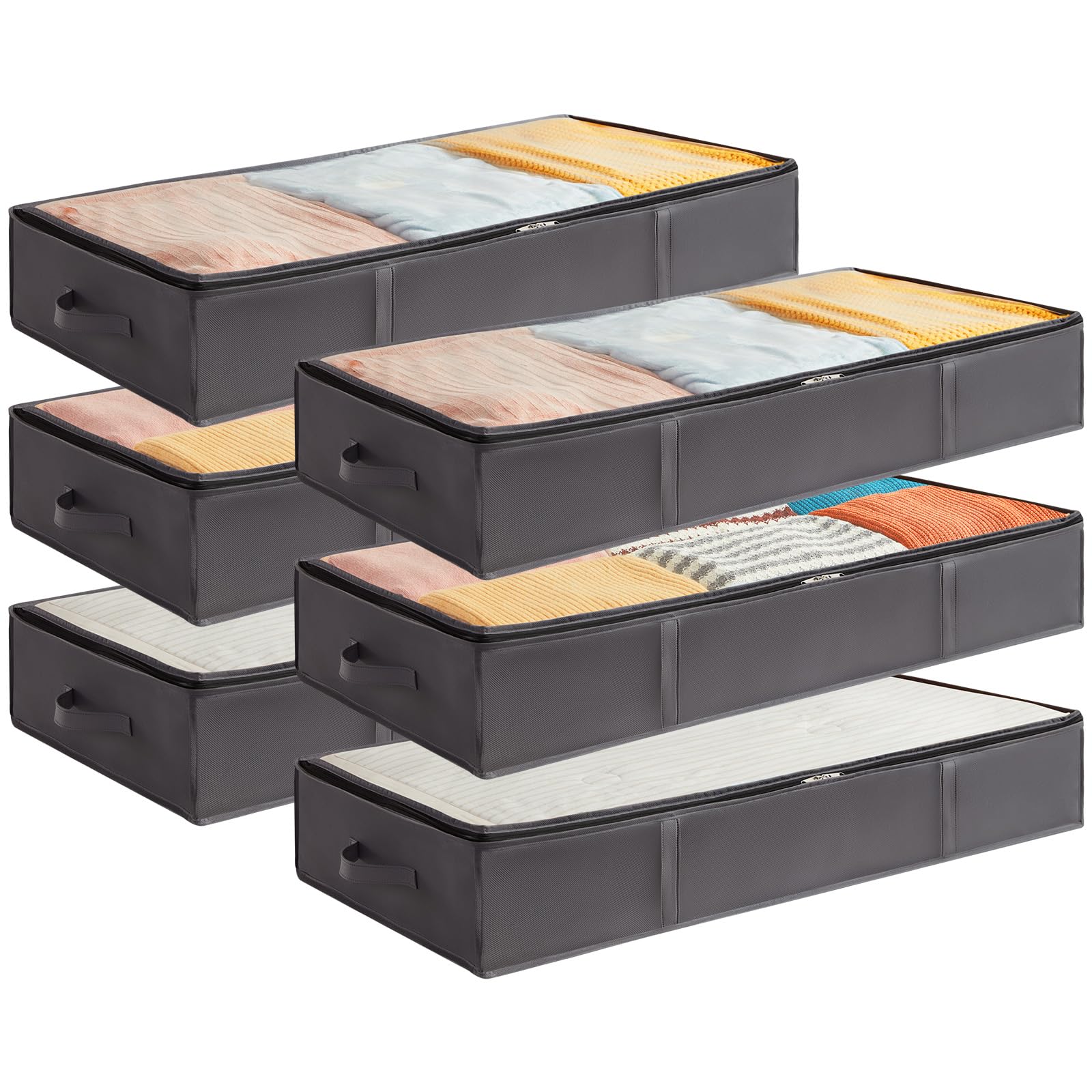Lifewit Aufbewahrungstasche, Unterbettkommode, Transporttasche, Umzugstaschen, Aufbewahrungsbox mit Deckel, Faltbare Kleidung Aufbewahrung für Bettdecken Kleidung