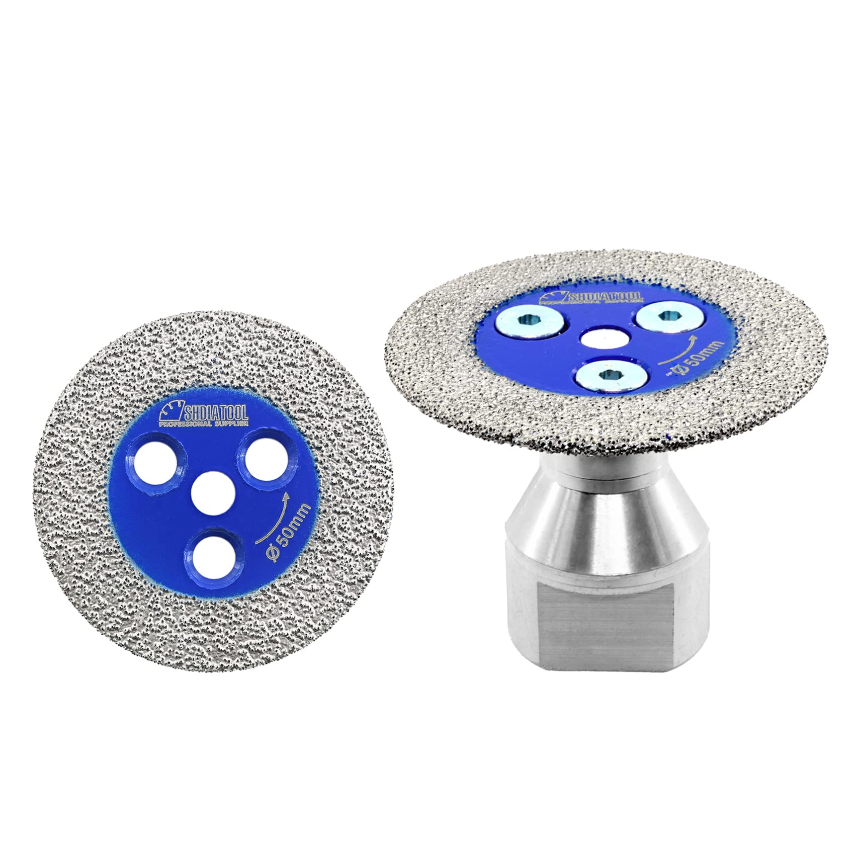 SHDIATOOL Mini Diamond Saw Blades Cutting Disc for Marble Granite Stone Concrete Masonry on Angle Grinder 2pcs 50mm