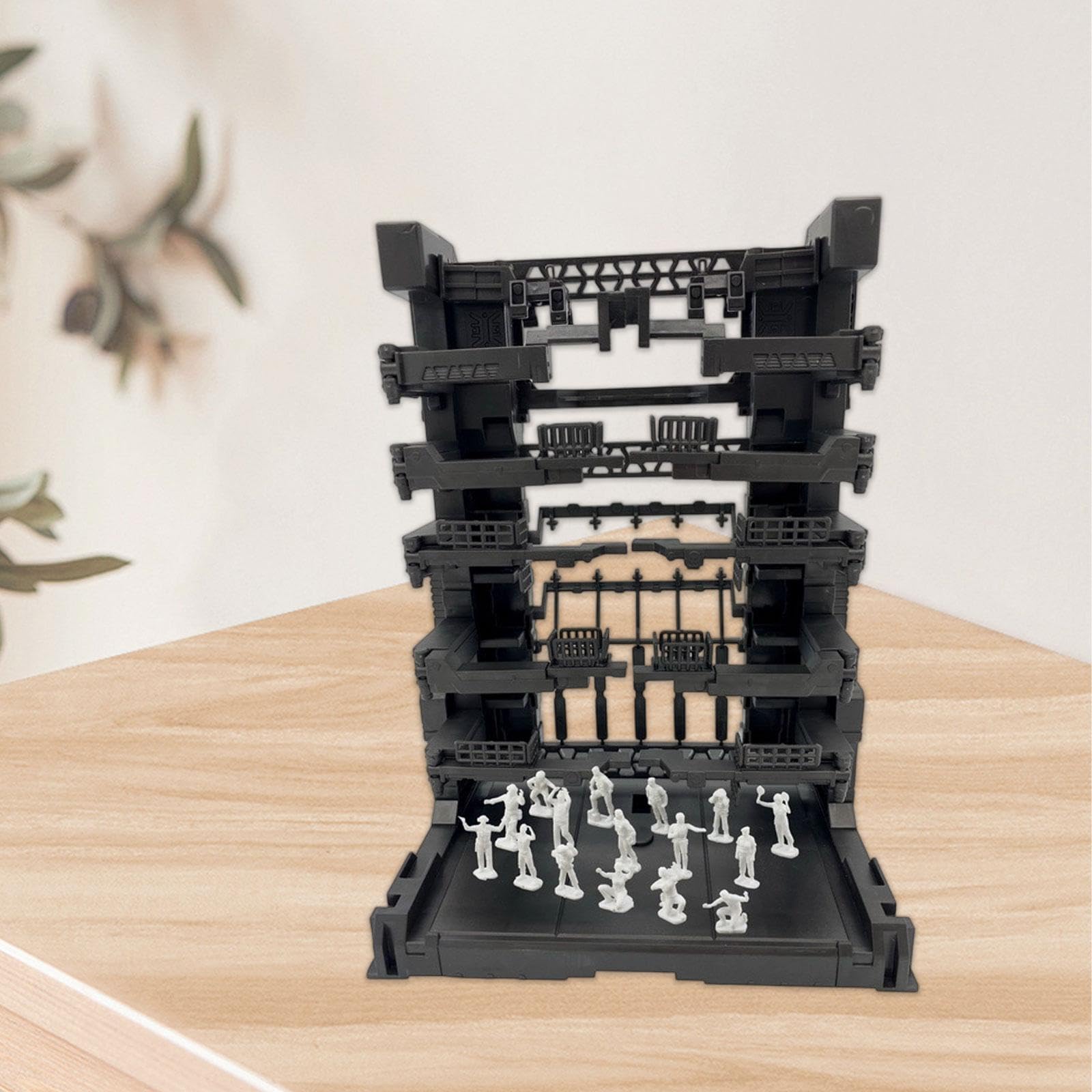 Fenteer 17 Pezzi Base Espositiva Modello Supporto Interconnettibile Robot Trasformabile Organizzatore Personaggi Giocattolo Portaoggetti Scatola Cartoon Adatt, Nero, 16.5x11.5x21.5 Cm