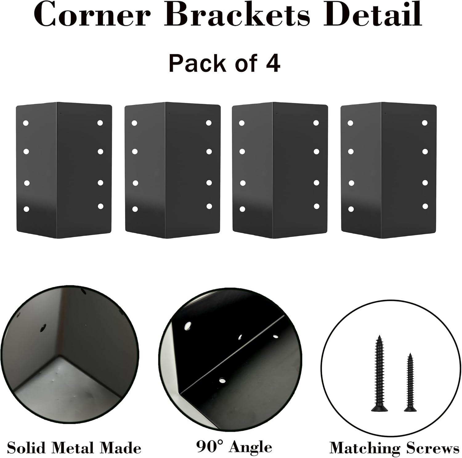Set of 4 Metal Raised Garden Bed Corner Brackets, 5.9 x 3 Inch Rust Resistant Corner Connectors for DIY Gardening
