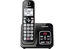 Panasonic Cordless 1-Handset Phone System with Answering Machine and Call Block - KX-TGD830M