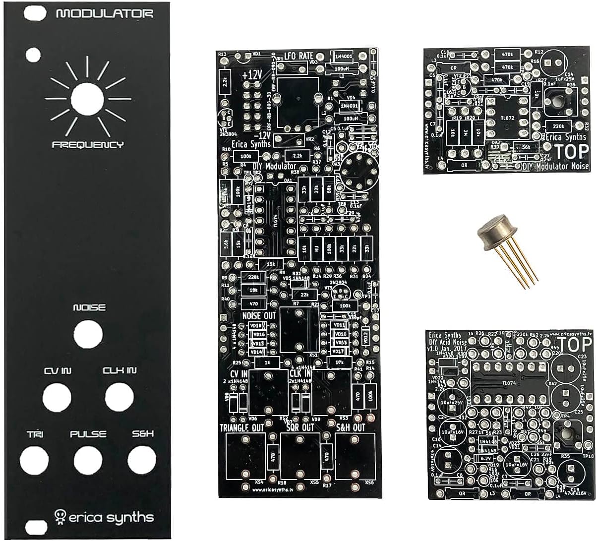 Erica Synths Modulator II PCBs, Panel and 1100CK2 IC - Eurorack LFO and Sample and Hold PCB Set