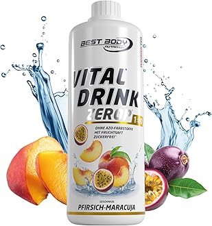 Best Body Nutrition Vital Drink ZEROP® - Peach Passion Fruit, Sugar-Free Beverage Concentrate, 1:80 Makes 80 Litres of Ready-To-Drink, 1000 ml