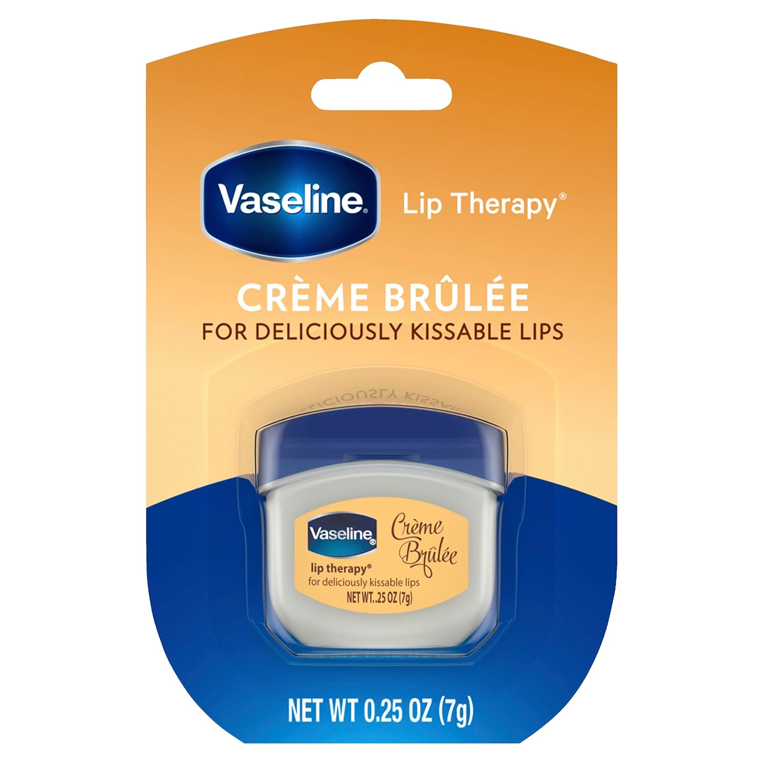 Vaseline Lip Therapy Creme Brulee 0.25 Ounce Jar (8 Pack) Disply