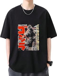 [DYLOSAZX] Godzilla 映画 アメリカ Tシャツ メンズ レディース Tシャツ 夏服 スポーツ 半袖 無地 丸襟 柔らかい ゆったり ファッション 大きいサイズ 肌着 人気服 男女兼用