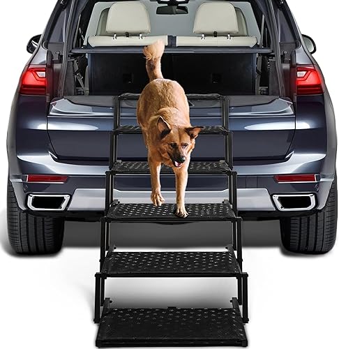 Miniatura 8 de Escaleras para perros para automóvil rampas plegables para perros grandes con superficie antideslizante, escalones portátiles para perros para