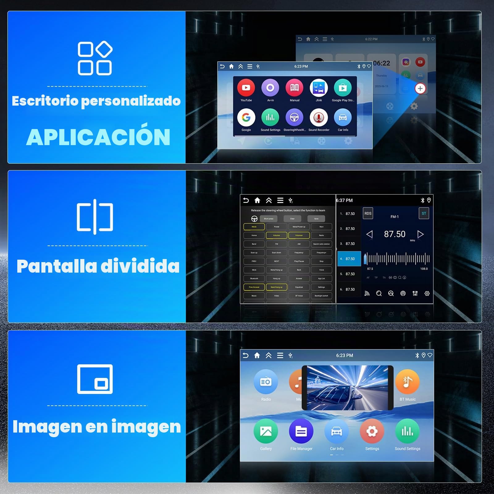 Hikiy 4+128G Android 15 Autoradio para Peugeot 307 2002-2013, 9" Incell Pantalla Radio con Wireless CarPlay, Android Auto, Bluetooth, Navi GPS, WiFi, DSP, Doble USB