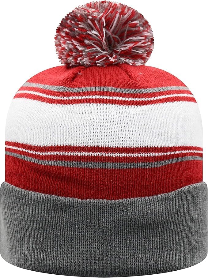 Collegiate Cuffed Knit Pom Winter Beanies - Image 2