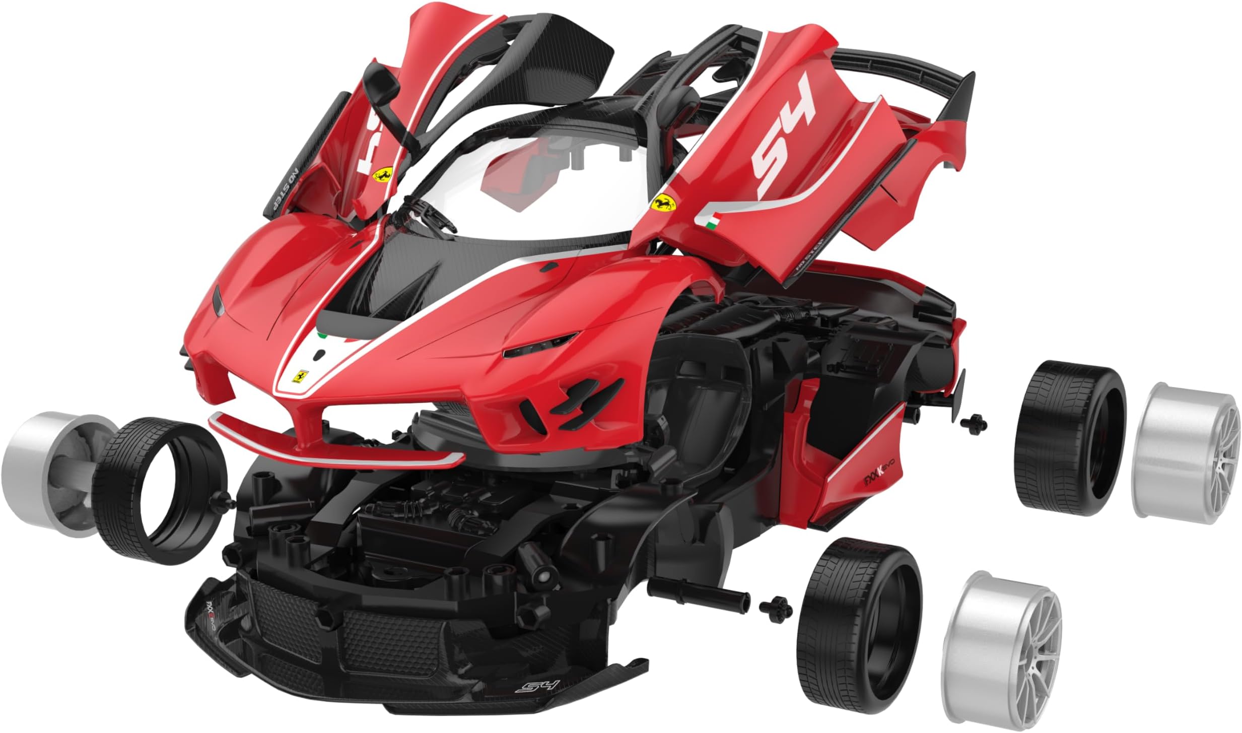 RASTAR RC Car Kits to Build, 1/18 Ferrari FXX-K EVO Supercar Assembly Building Kit with Remote Controller, 92PCs, STEM Kits for Kids and Adult, Ages 8+