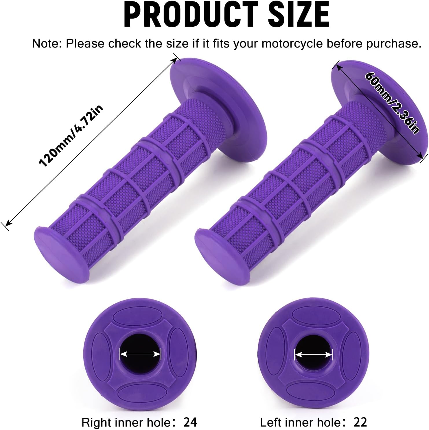 XINGWU Mini Bike Throttle Kit Universal 7/8" 22mm CNC Quick Action Twist Throttle with Cable Throttle Assembly for CRF KLX SSR TTR 50cc-250cc Dirt Pit Bike Mini Bike ATV Motorcycle (Purple)