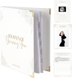Pregnancy Journal for Women - Gender Neutral Baby Book Keepsake with Organized Tabs, Notes Section, Photo Pocket, & Detailed Prompts, Pregnancy Scrapbook