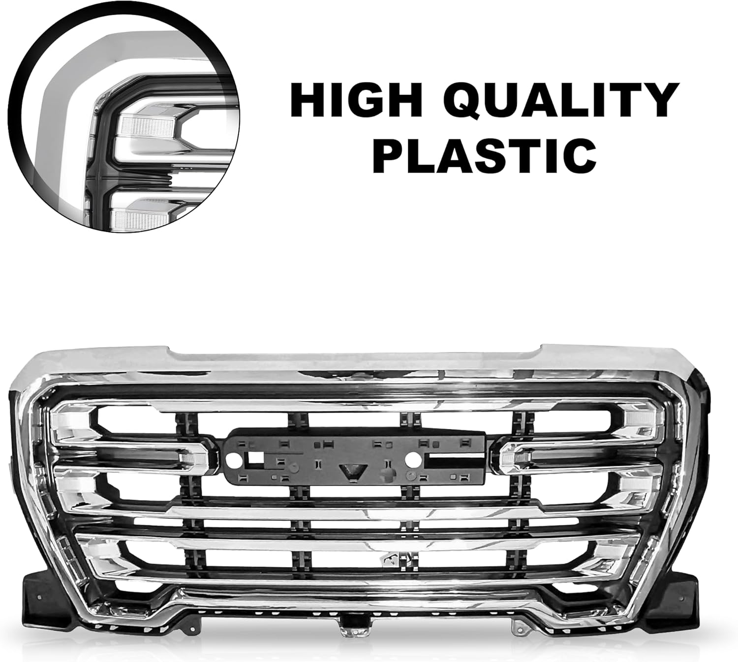 Partsflow For 2019 2020 2021 2022 GMC Sierra 1500 Front Upper Grille Grill Bumper Chrome Shell Assembly 84508284