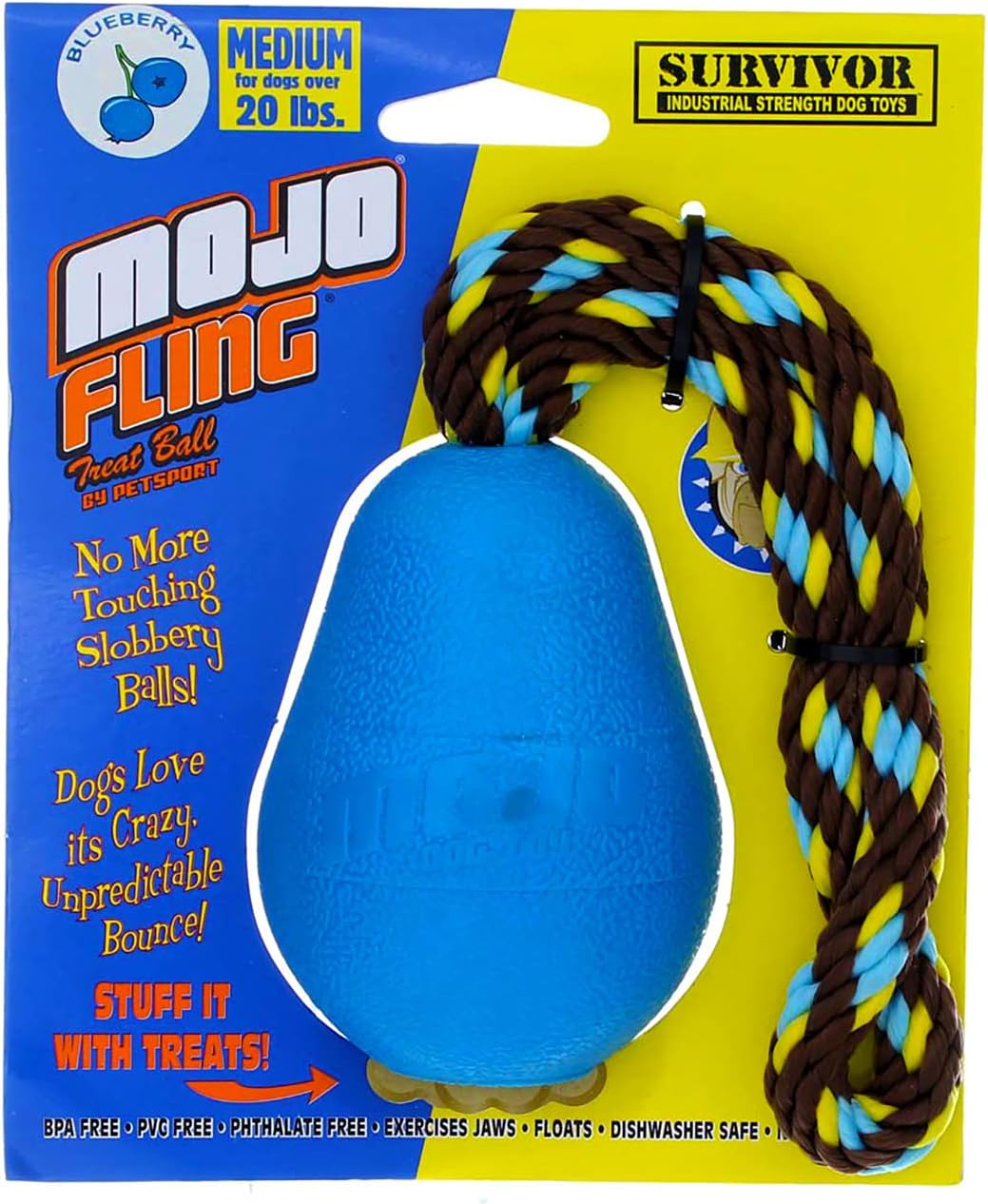 PetSport Mojo Fling Treat Ball, Medium, Colors may vary