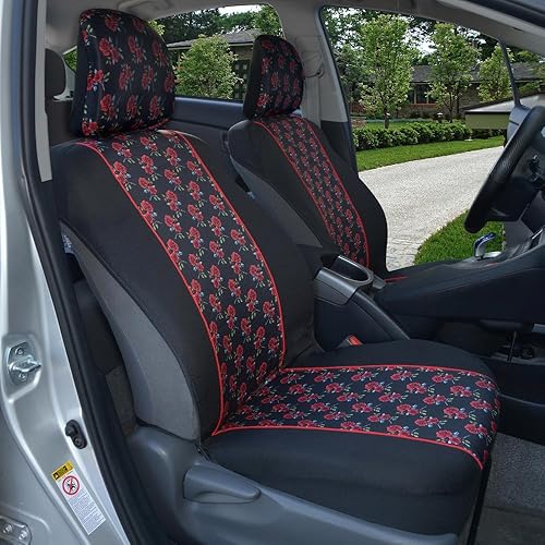 Miniatura 2 de BDK - Fundas de asiento de coche con patrón de dos tonos - estilo chic sin lados - poliéster suave y flexible