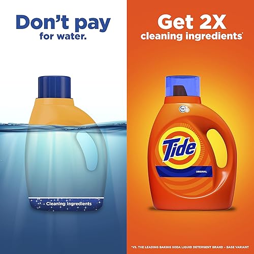 Vista 5 de Tide Jabón detergente líquido para ropa, alta eficiencia (HE), aroma original, 64 cargas (paquete de 2)
