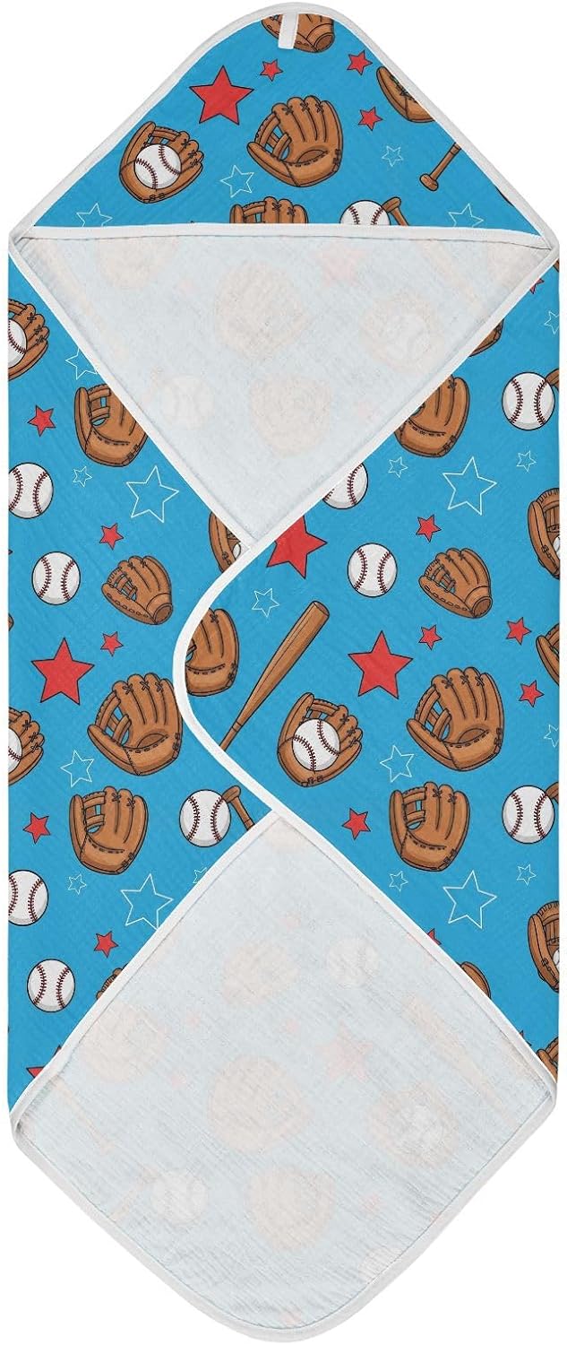 Hooded Baby Bath Towels Baseball for Toddler