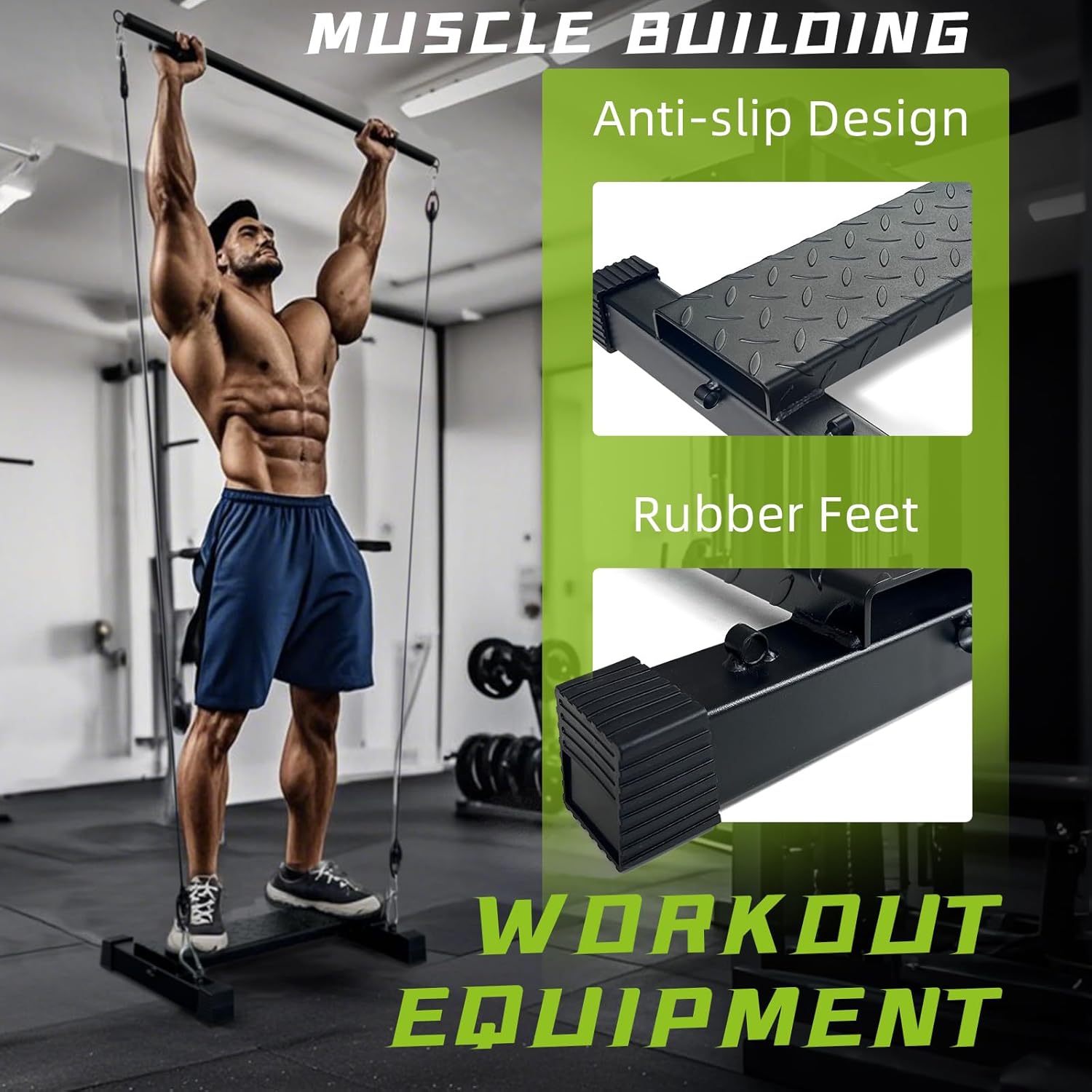 Multifunctional Steel Calf Raise Bar, Wide Standing Calf Raise Block for Calves Stretching, Foot Stretch Platform, Anti-Slip Squat Machine for Home Gym Workout