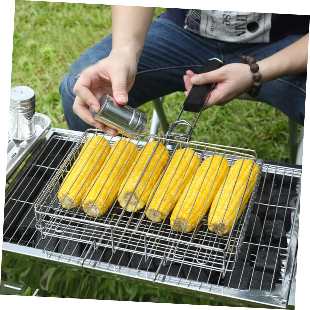 Grill Accessories Bbq Grill Rack Folding Barbecue Rack Sturdy Barbecue Utensil for Camping Cooking Utensils
