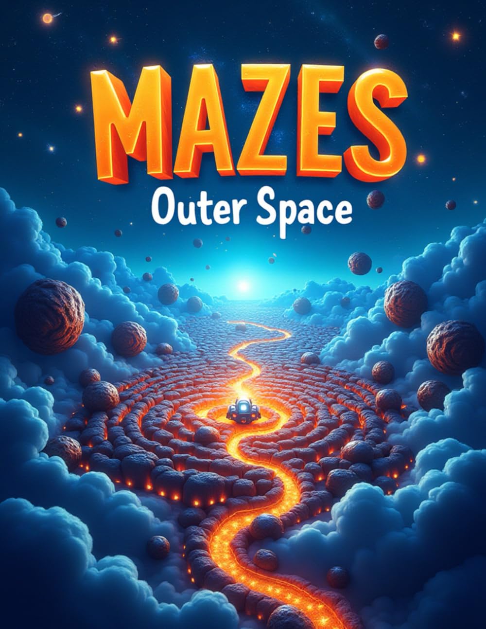 Mazes Activities Book for Children - Outer Space