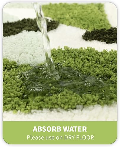 Miniatura 5 de Leaf - Alfombra larga para baño, color verde, extra grande, de microfibra antideslizante, absorbente, lavable, 48 x 24 pulgadas