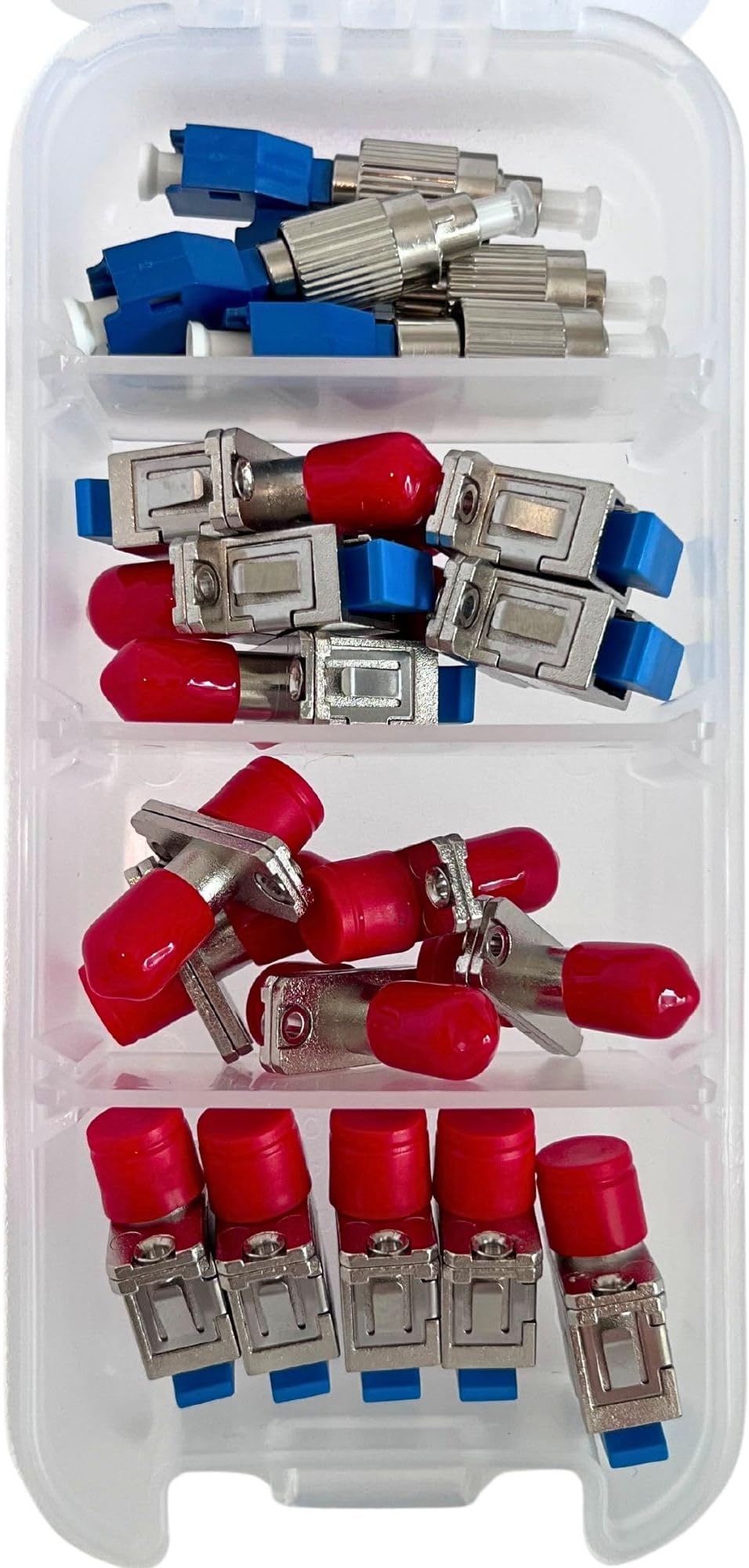 FiberShack - Fiber Optic Adapter & Variable Attenuator Kit. Contains 3 Styles Adapter (ST,SC,FC) & 2 Variable Attenuators (LC & ST). for Single-Mode Multi-Mode Cables