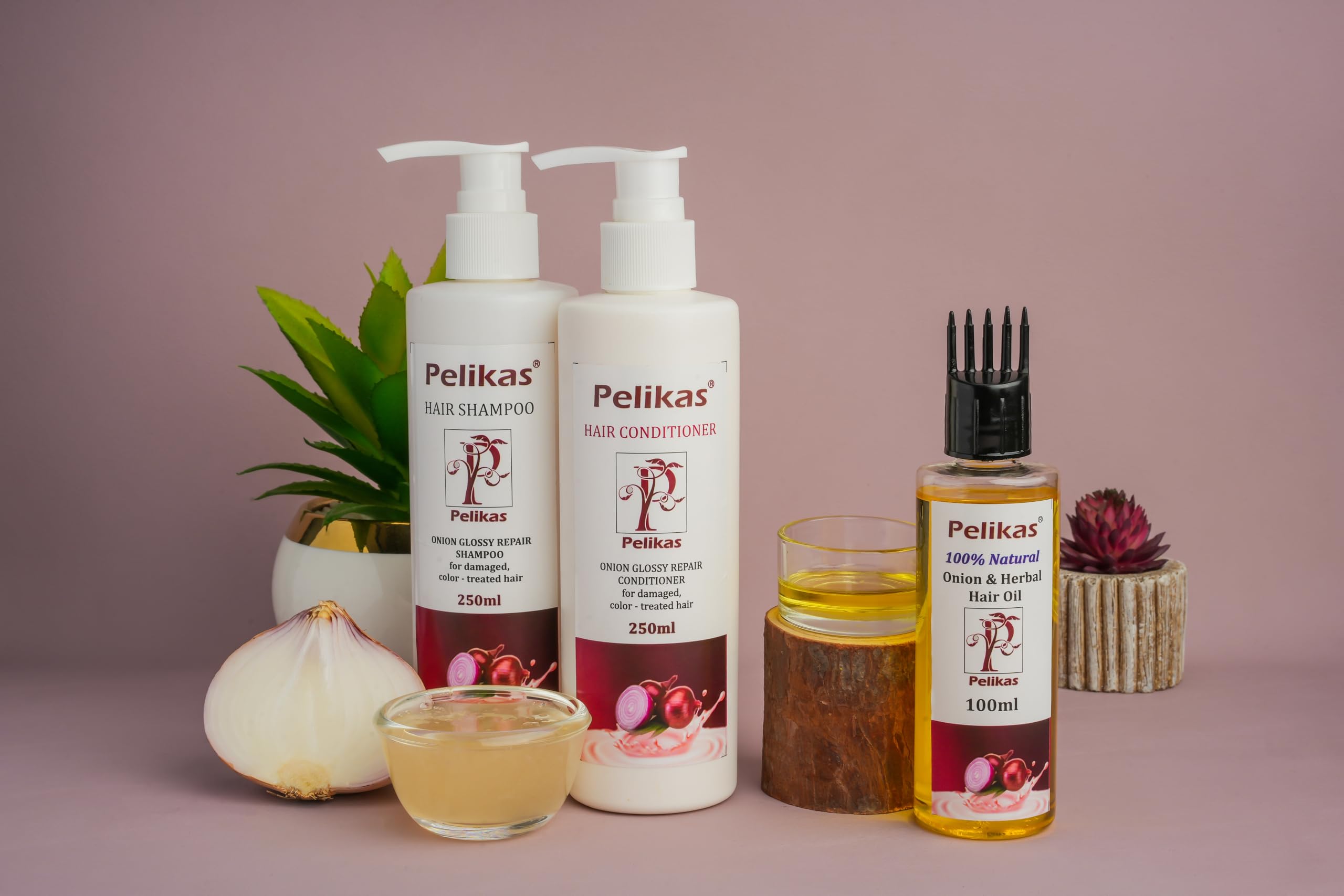 Hair Care Combo Set Anti Hair Fall And Smoothness Natural Hair Fall And Repair Kit Set Helps in Hair Growth, Treat Dandruff Skin Science Ultimate Onion Harble Product (3 Combo Set Onion Shampoo, Conditioner, Onion Hair Oil)-image-5