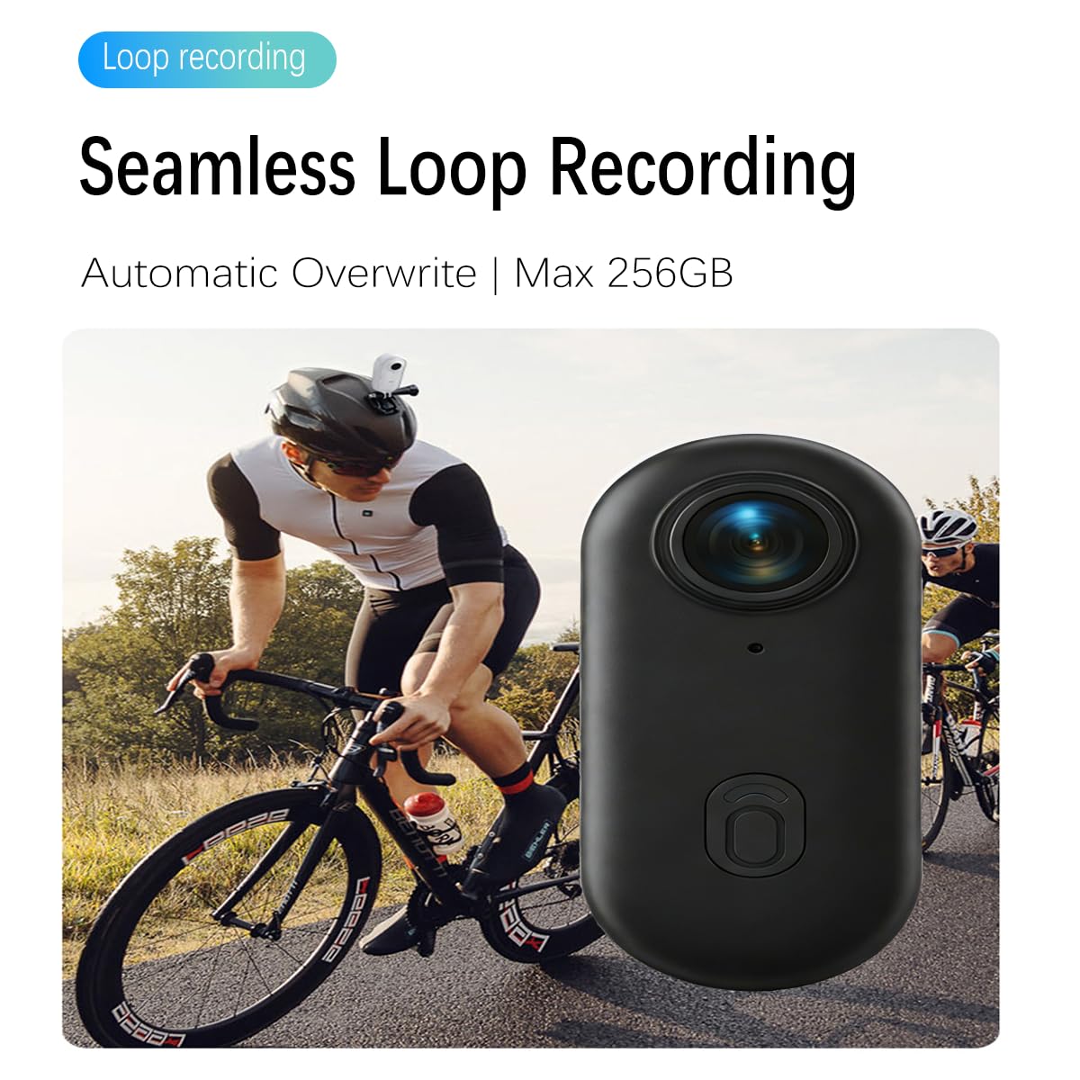 Mini Body Camera H88, 1080P FHD Wearable Action Cam, Thumb-Sized Bodycam & Waterproof Case 30M Underwater, POV Loop Recording for Motorcycle Helmet, Bike, Security, Travel & Outdoor(No Card, Black) — view 4