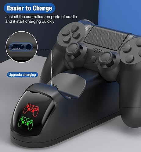 Miniatura 3 de Cargador de controlador PS4 estación de carga dual PS4 para controlador Playstation 4 puerto de carga rápida actualizado estación de carga remota
