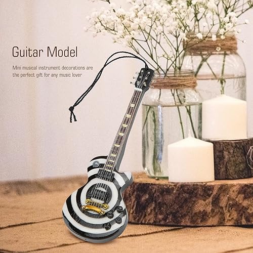 Miniatura 3 de Jiawu Modelo de guitarra, madera de tilo en miniatura, mini instrumento musical, regalo de casa de muñecas en miniatura, decoración del hogar