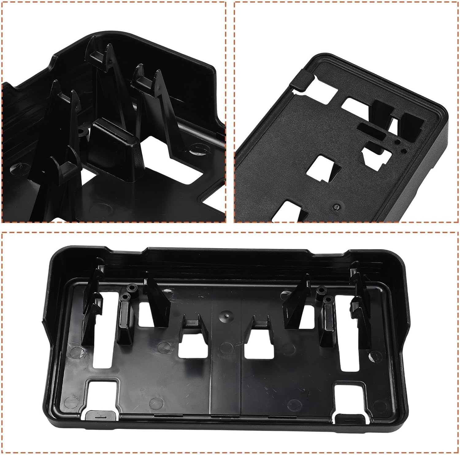 License Plate Holder Compatible with 2021 2022 2023 F150 2.7L 3.0L 3.5L, Front Bumper License Plate Frame Black Mounting Bracket Accessories Replace OEM ML3Z-17A385-BB