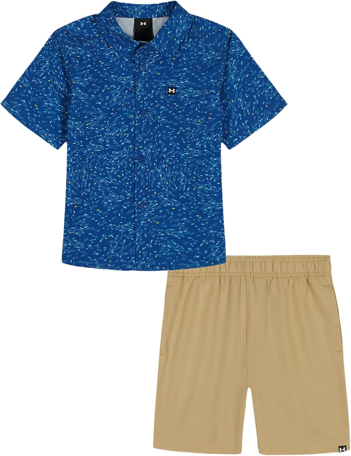 Under Armour Boys' 2-Piece Short Sleeve T-Shirt and Shorts Set, Outdoor Collection, Varsity Blue Drift, 5