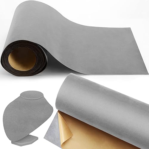 Miniatura 8 de Tela de terciopelo autoadhesiva de 15.7 x 196.8 pulgadas, revestimiento de tela para cajas de joyas, rollo de papel adhesivo para cajón, tela de