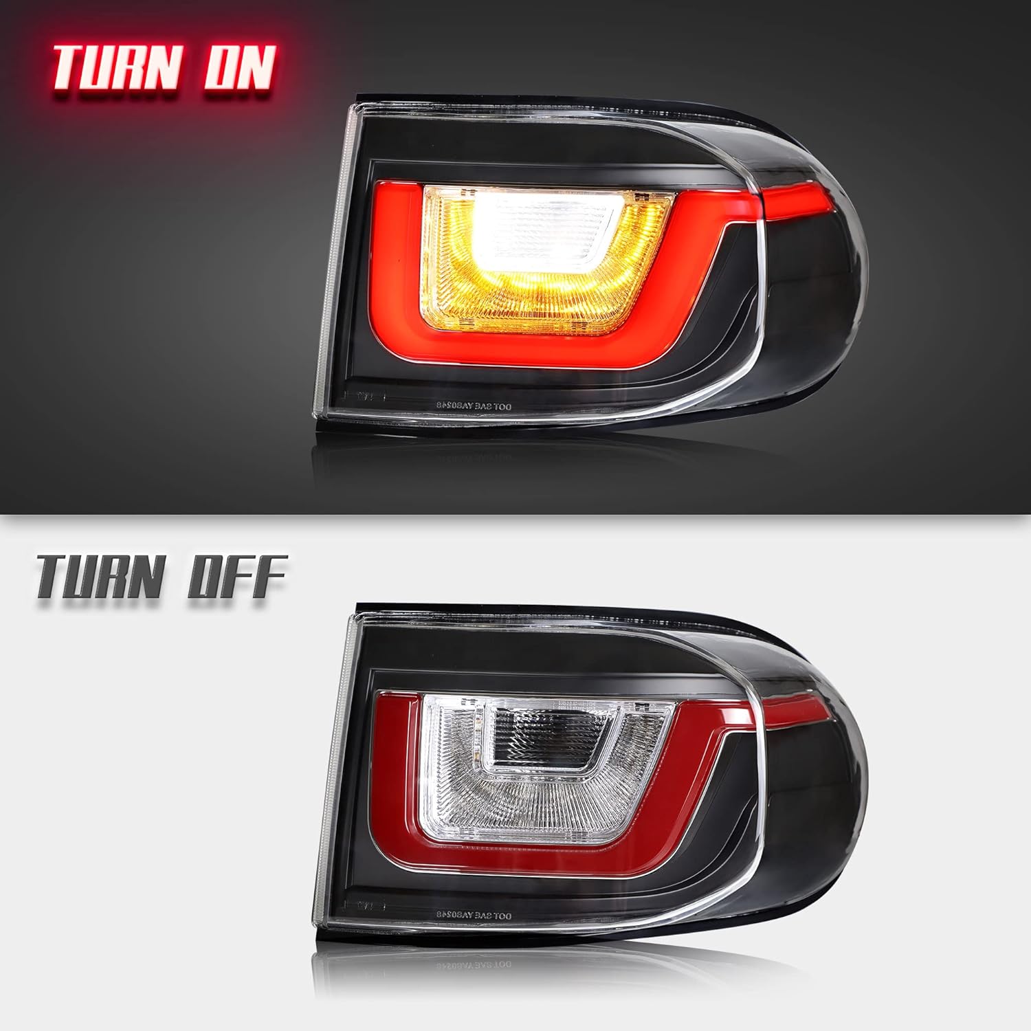 VLAND Tail Lights Compatible with Toyota FJ Cruiser 2007-2015, Rear Lights Assembly with Amber Turn Signal, 1 Pair