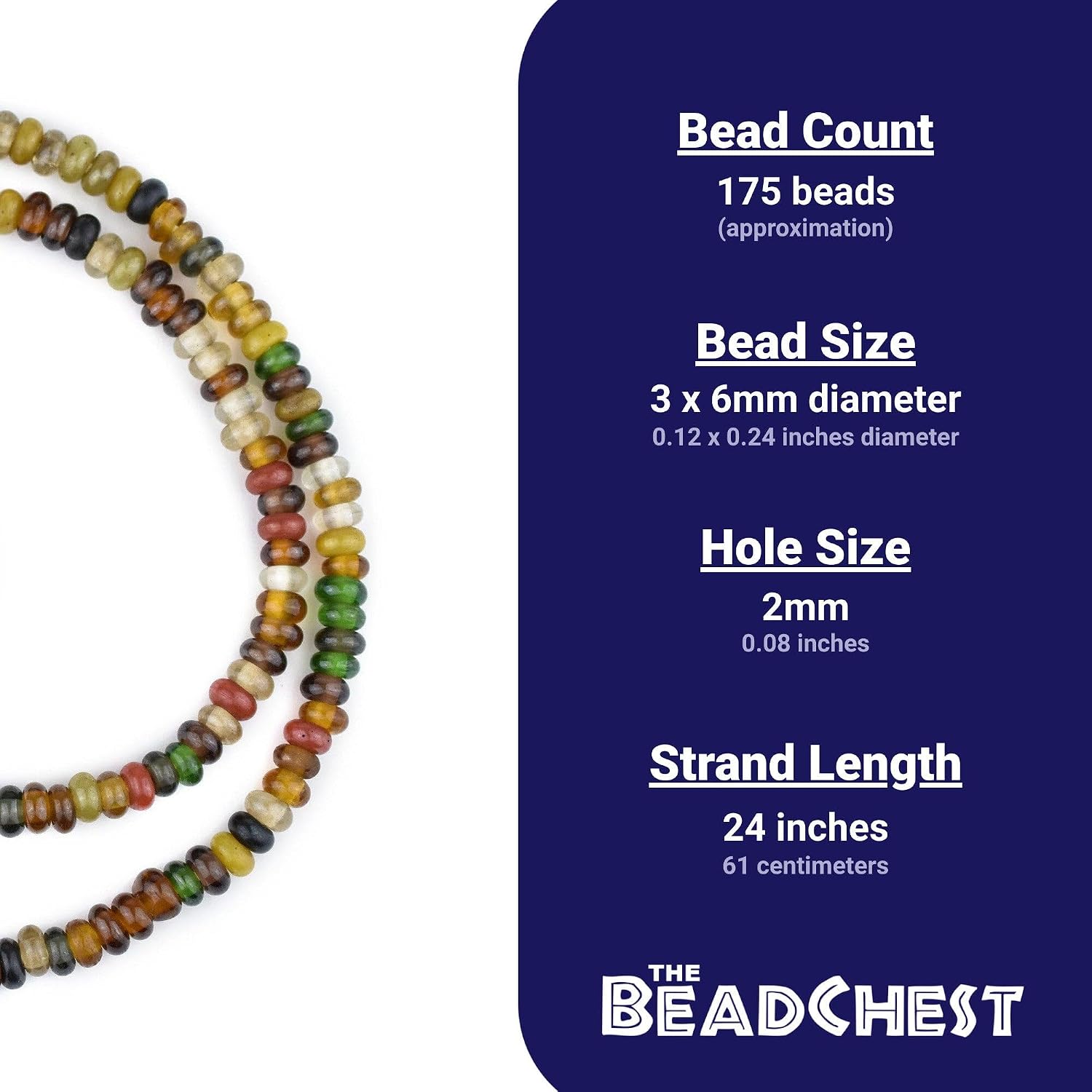 The Bead Chest Faded Medley Baby Rondelle Java Glass Beads