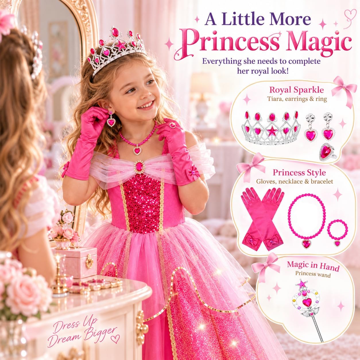 Meland Light Up Princess Dress for Girls Ages 3-10, Halloween Costume Party image 5