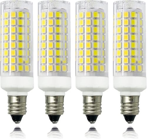 Miniatura 10 de HXWY Bombilla LED E12 de 7 W C7 equivalente a bombilla halógena E12 de 75 W regulable 120 V 730 lúmenes E12 para ventilador de techo lámpara de