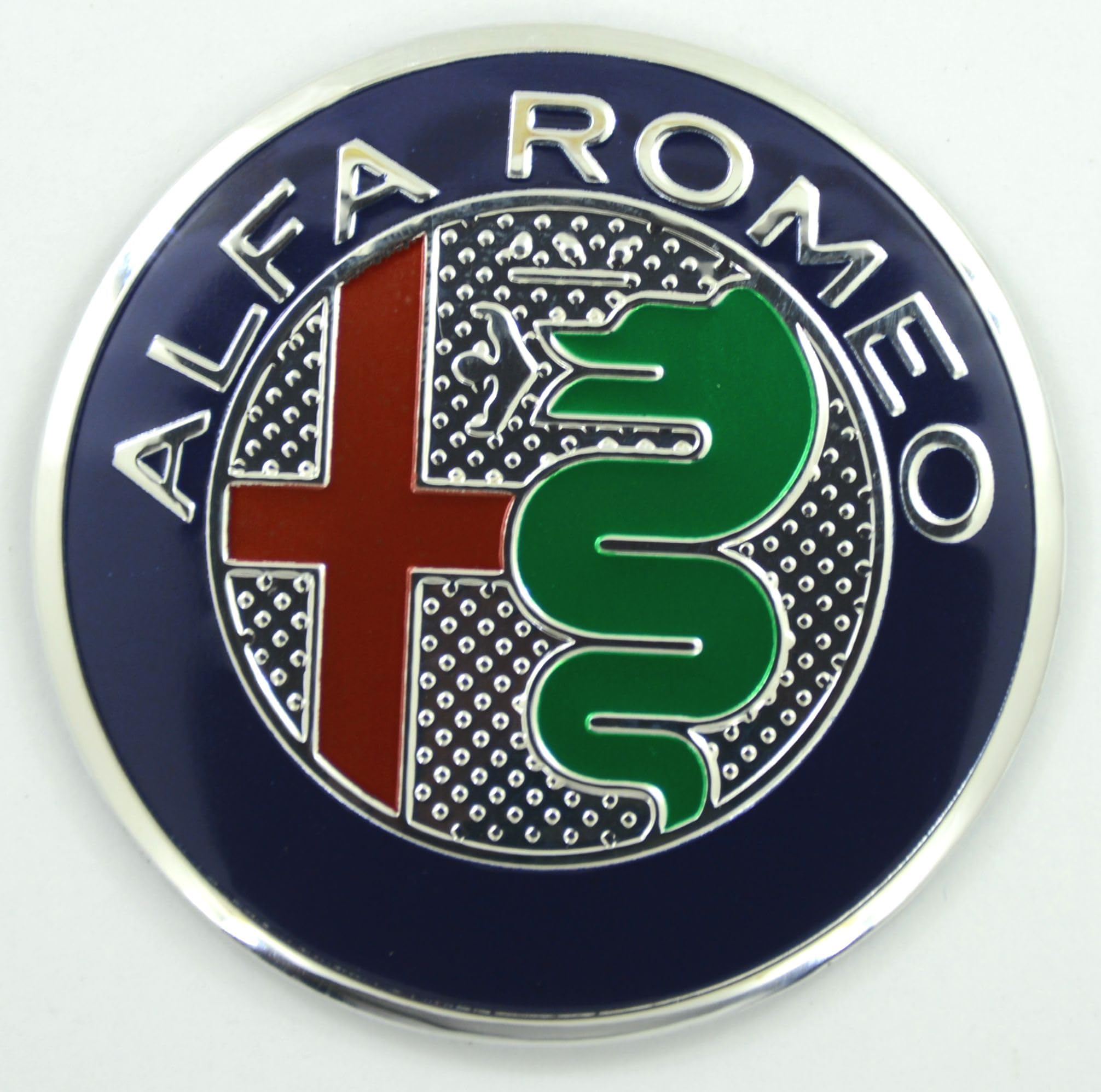 4 Tappi Coprimozzo 60mm Compatibili con ALFA ROMEO Giulietta Giulia 147 159 146 156 Brera Stemma Nero Bianco