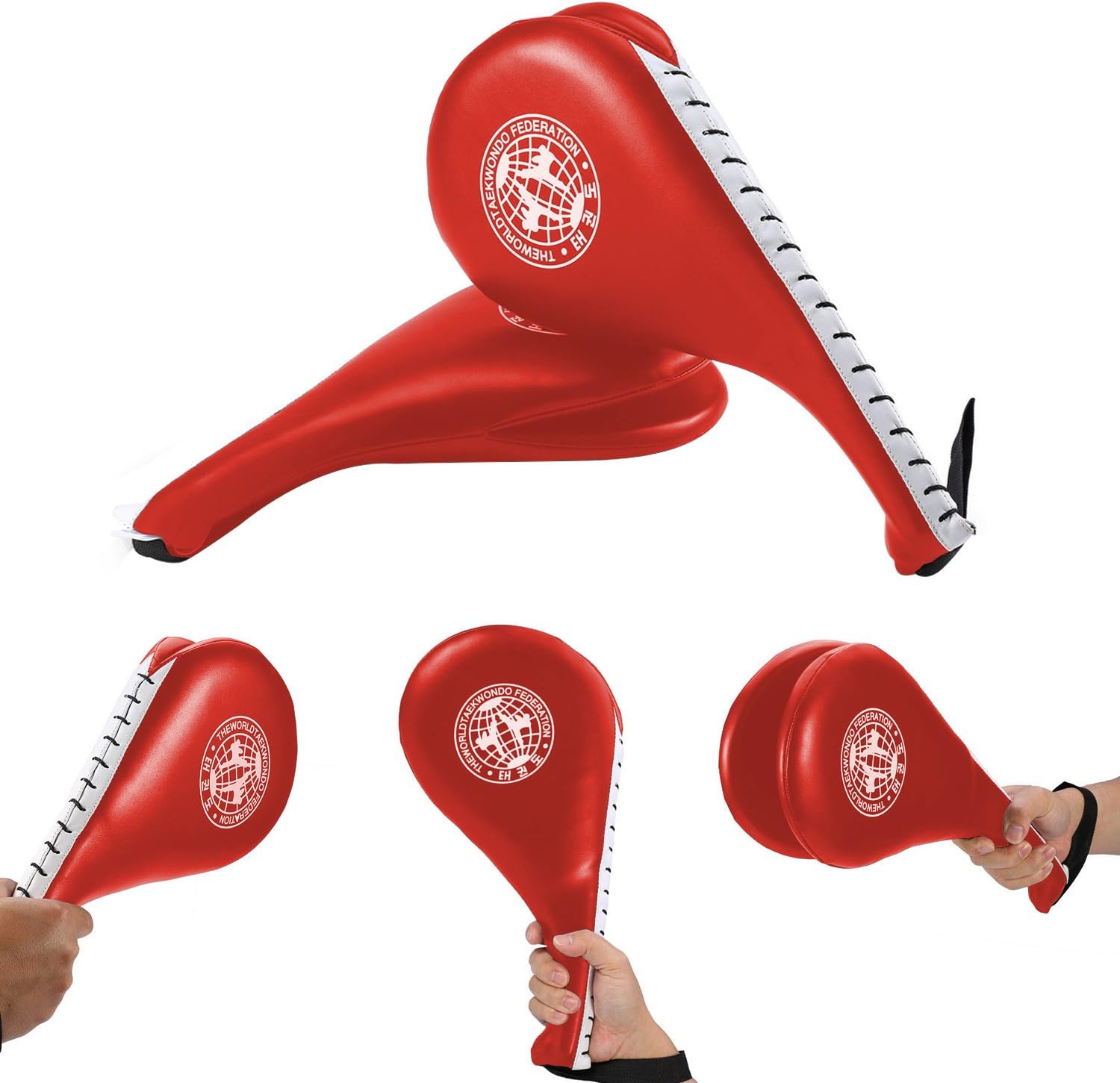 Yosoo Taekwondo Kick Pad, Pack of 2 Taekwondo Durable Kick Pad Target Tae Kwon Do Karate Kickboxing Training (Red) : Everything Else