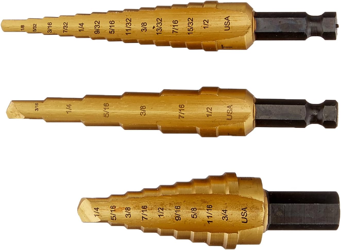 IRWIN Unibit 502T Step Drill Bit Set with Nylon Pouch, Titanium Nitride Coated, 3pc (15502)