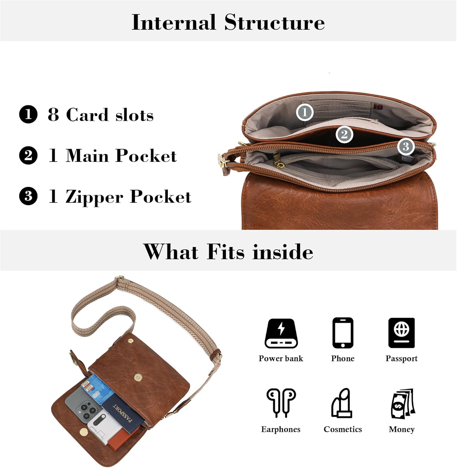 MINICAT RFID Blocking Small Crossbody Bags for Women Vegan Leather Mini Travel Purses Cell Phone Purse Cross Body Bag