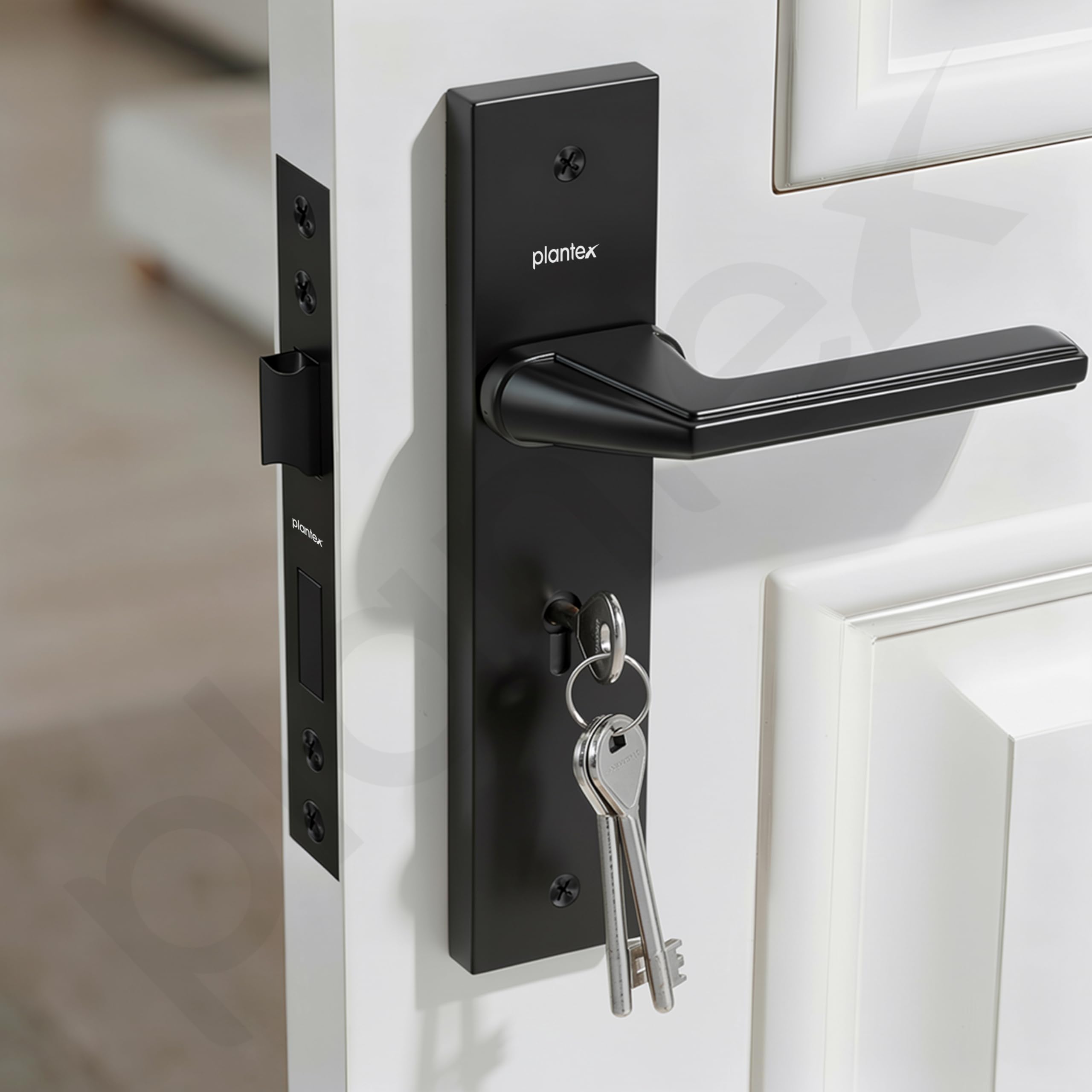 Heavy-Duty Door Lock Set - 6-Lever Brass Lock -8